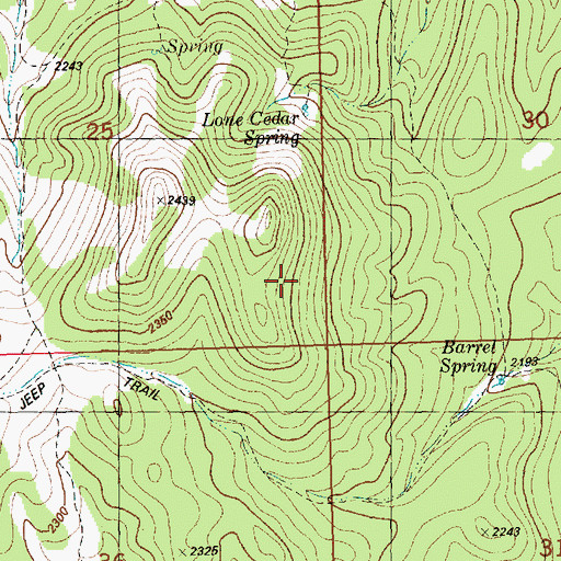 Topographic Map of Rock Spring, NV