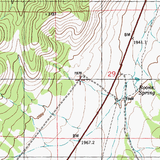 Topographic Map of Boone Springs Station, NV