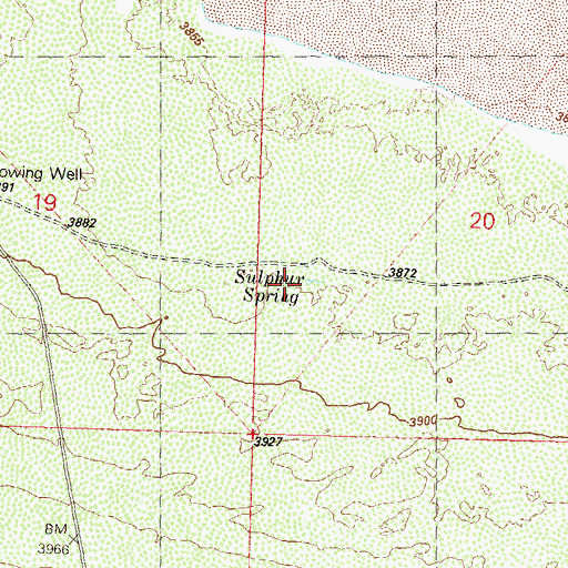 Topographic Map of Sulphur Spring, NV