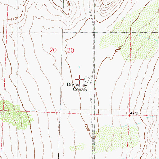 Topographic Map of Dry Valley Corrals, NV