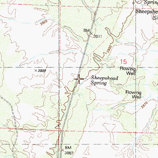 Topographic Map of Sheepshead Spring, NV