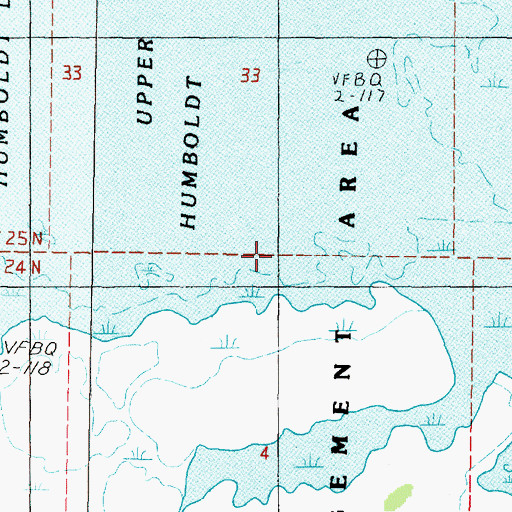 Topographic Map of Humboldt State Wildlife Management Area, NV