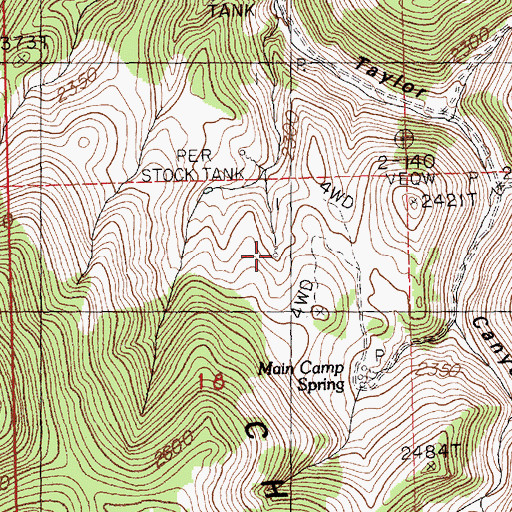 Topographic Map of Taylor Spring Number Five, NV