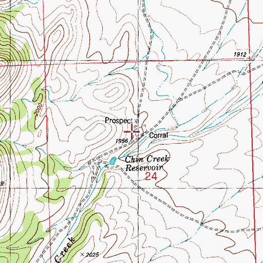 Topographic Map of Chin Creek Ranch, NV