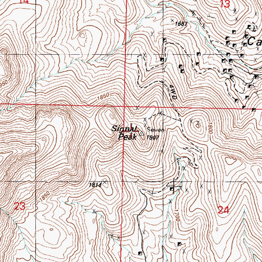 Topographic Map of Signal Peak, NV
