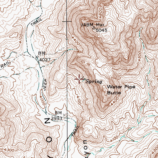 Topographic Map of Twin Springs, NV