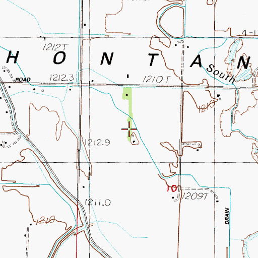Topographic Map of Sheckler Drain, NV