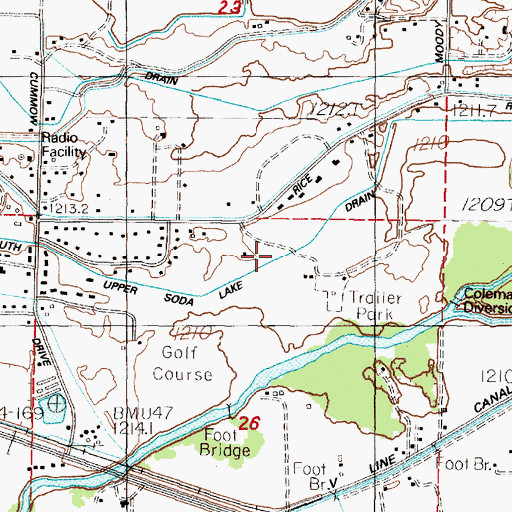 Topographic Map of South Upper Soda Lake Drain, NV