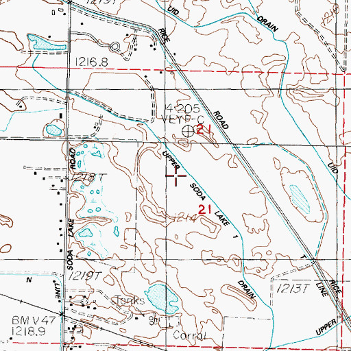 Topographic Map of Upper Soda Lake 1 Drain, NV
