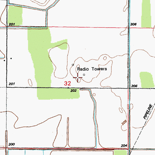 Topographic Map of KAPZ-AM (Bald Knob), AR