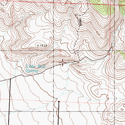 Topographic Map of Moses Rock Canyon, NV