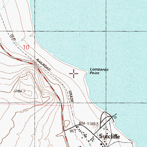 Topographic Map of Lombardo Point, NV