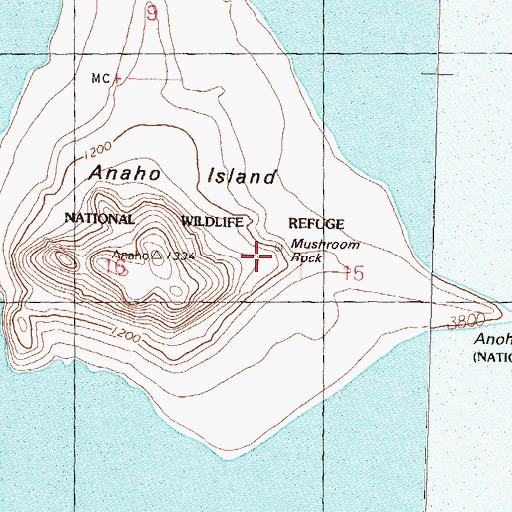 Topographic Map of Mushroom Rock, NV
