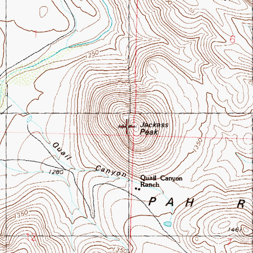 Topographic Map of Jackass Peak, NV