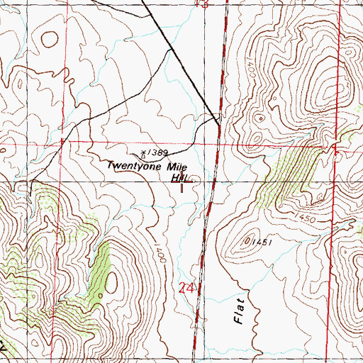 Topographic Map of Twentyone Mile Hill, NV