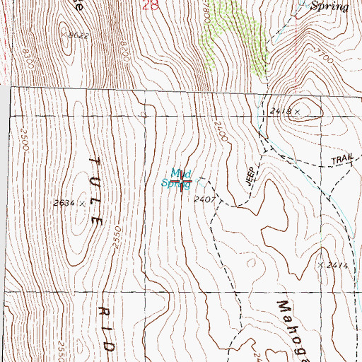 Topographic Map of Mud Spring, NV