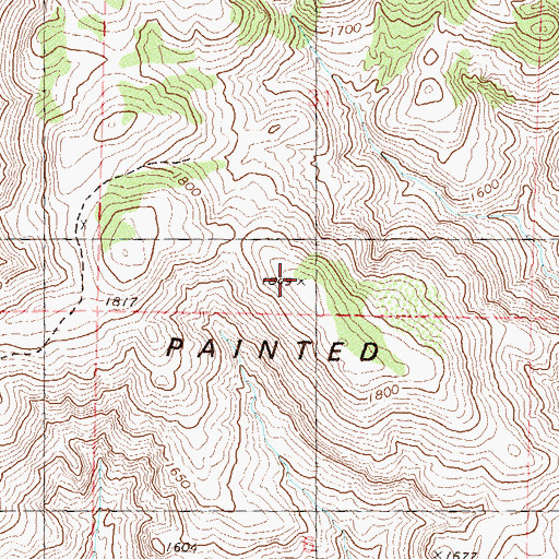 Topographic Map of Painted Hills, NV