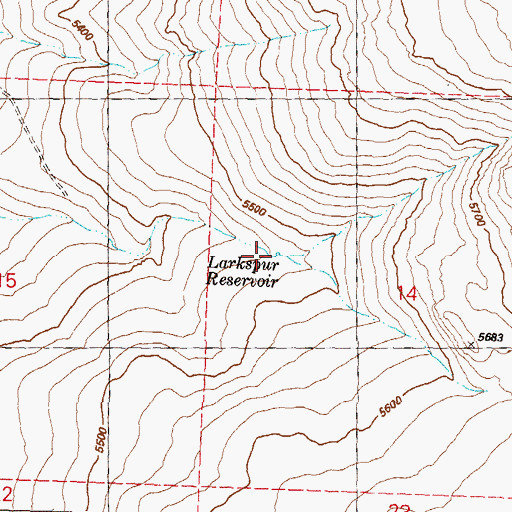 Topographic Map of Larkspur Reservoir, NV