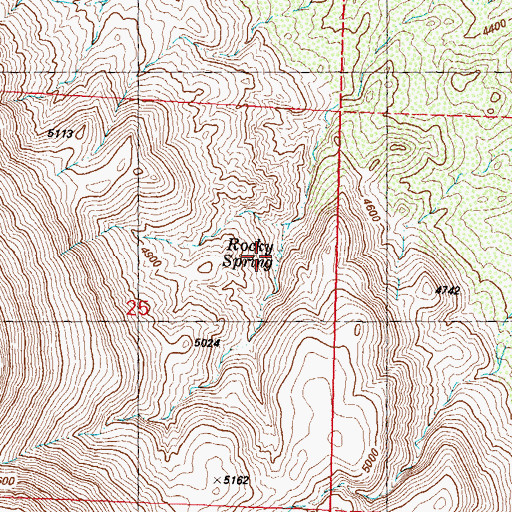 Topographic Map of Rocky Spring, NV