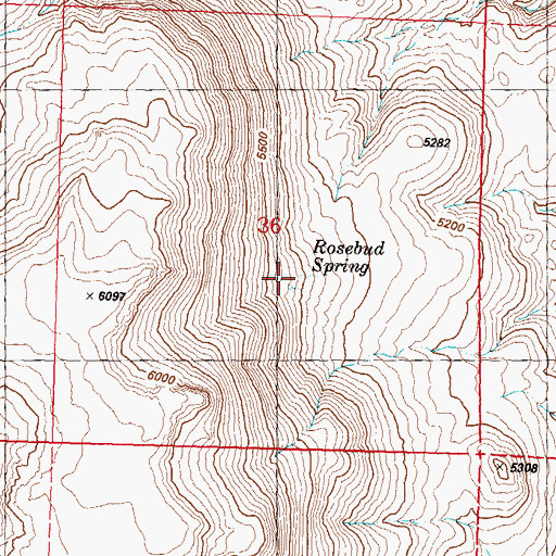 Topographic Map of Rosebud Spring, NV