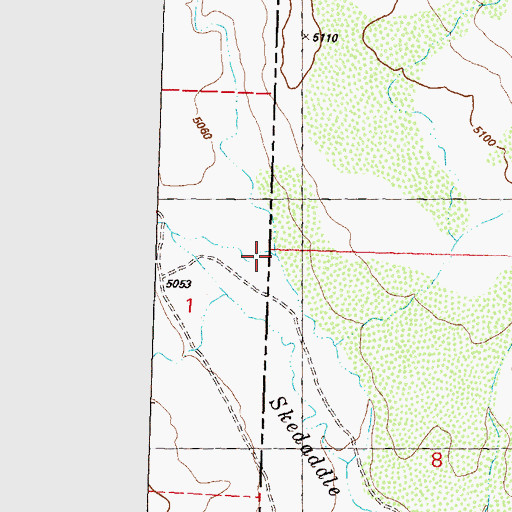Topographic Map of East Fork Skedaddle Creek, NV