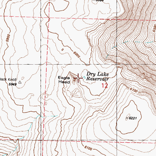 Topographic Map of Dry Lake Reservoir, NV