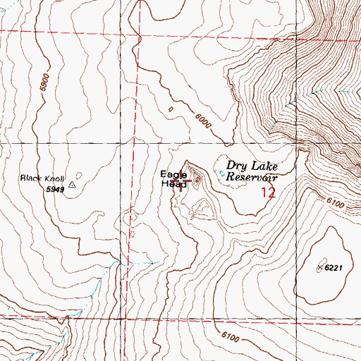 Topographic Map of Eagle Head, NV