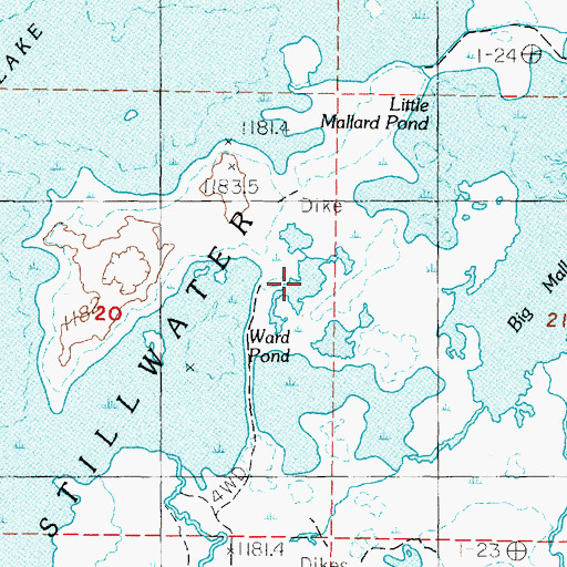 Topographic Map of Ward Pond, NV