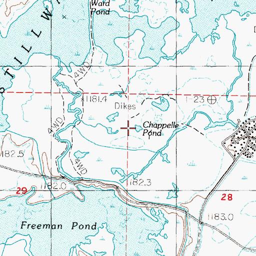 Topographic Map of Chappelle Pond, NV