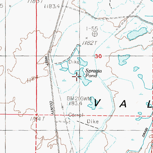 Topographic Map of Spragia Pond, NV