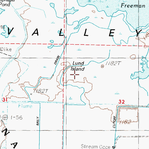 Topographic Map of Lund Island, NV