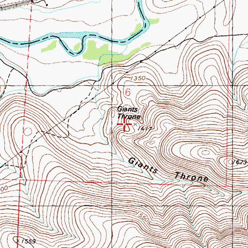 Topographic Map of Giants Throne, NV