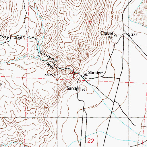 Topographic Map of Stormy Canyon, NV