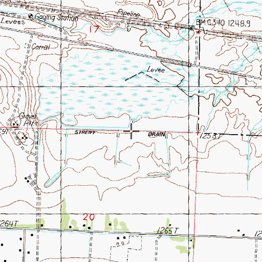 Topographic Map of Streiff Drain, NV