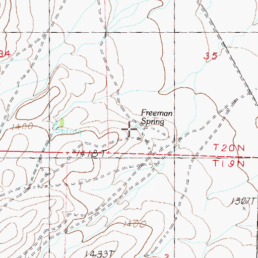Topographic Map of Freeman Spring, NV