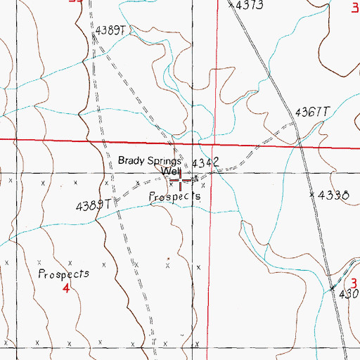 Topographic Map of Brady Springs Well, NV