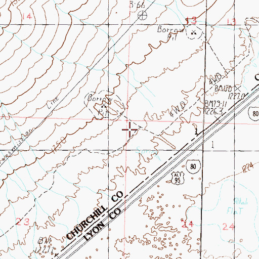 Topographic Map of California Emigrant Trail, NV