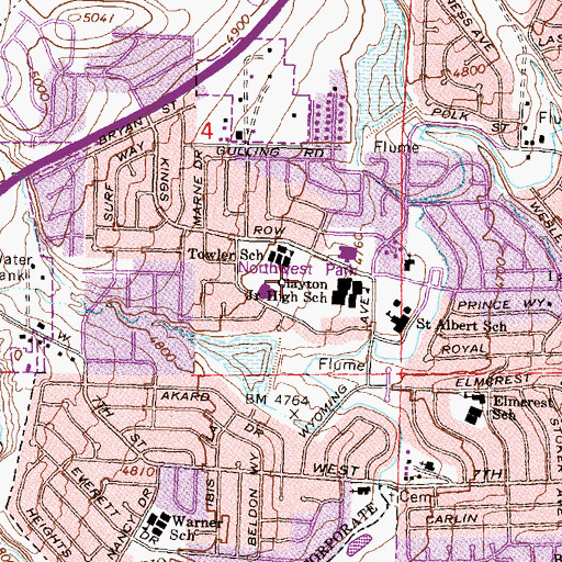 Topographic Map of Northwest Park, NV