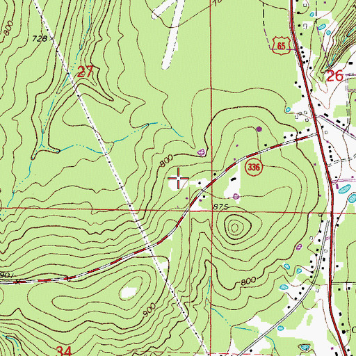 Topographic Map of KGFL-AM (Clinton), AR