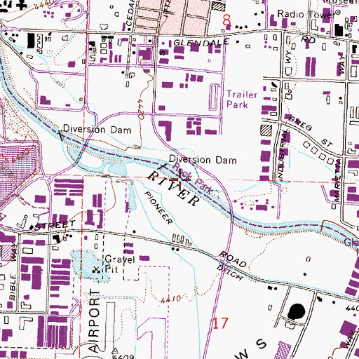 Topographic Map of Rock Park, NV