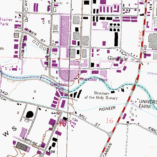 Topographic Map of Glendale Park, NV