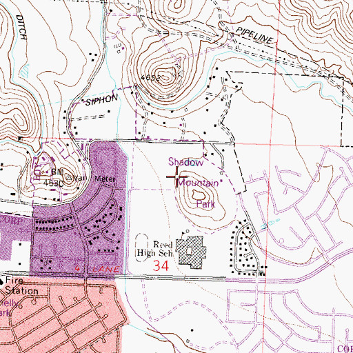 Topographic Map of Shadow Mountain Park, NV