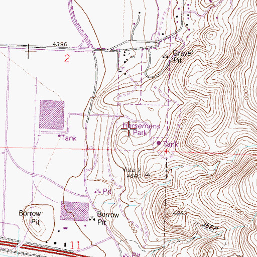 Topographic Map of Horsemens Park, NV