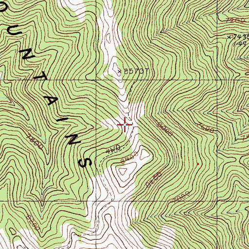 Topographic Map of Flowery Lake Pass, NV