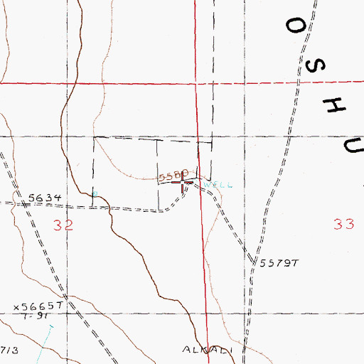 Topographic Map of Maxfield Well Number One, NV