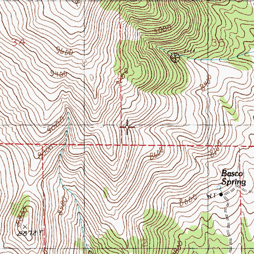 Topographic Map of Bosco Spring Number One, NV
