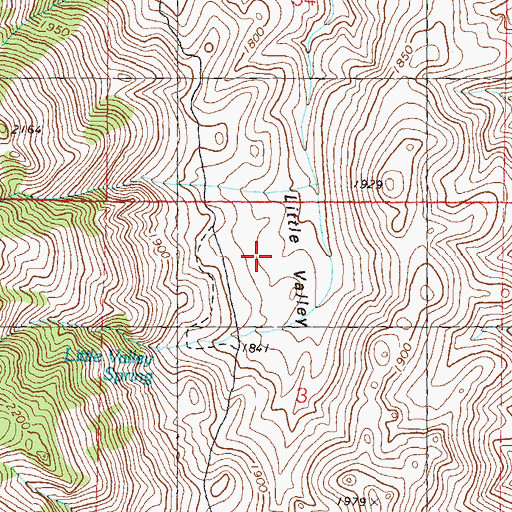 Topographic Map of Little Valley, NV
