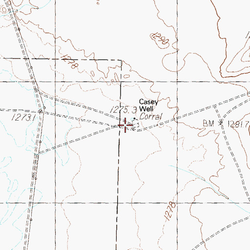 Topographic Map of Casey Well, NV