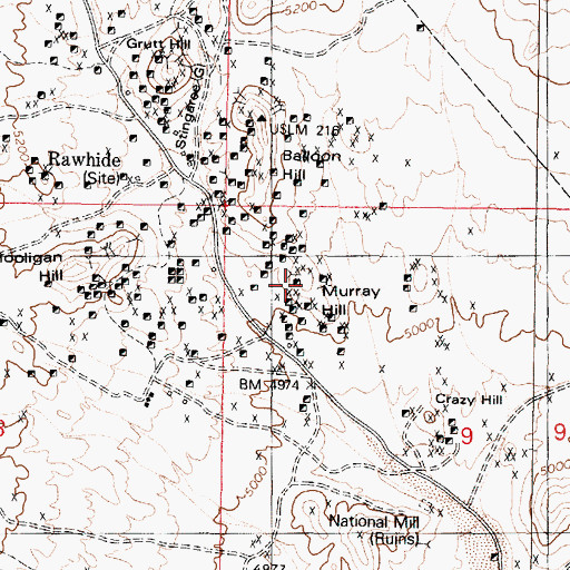 Topographic Map of Murray Hill, NV