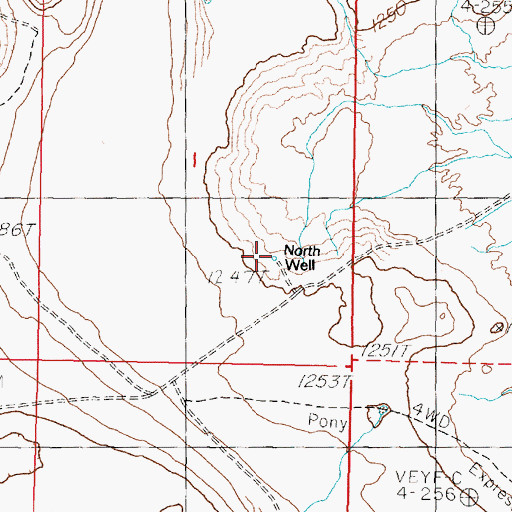 Topographic Map of North Well, NV